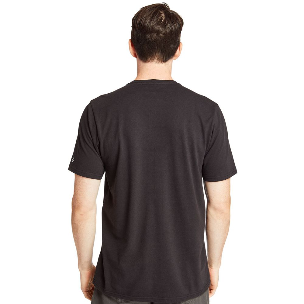 Timberland Μπλουζάκια Ανδρικα Μαυρα - Pro® Short Sleeve Base Plate Wicking Logo - Greece 8104259-HL